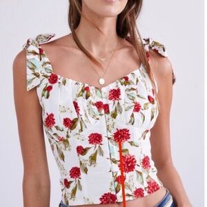 Eri + Ali X Anthropologie Floral Corset Tank Top